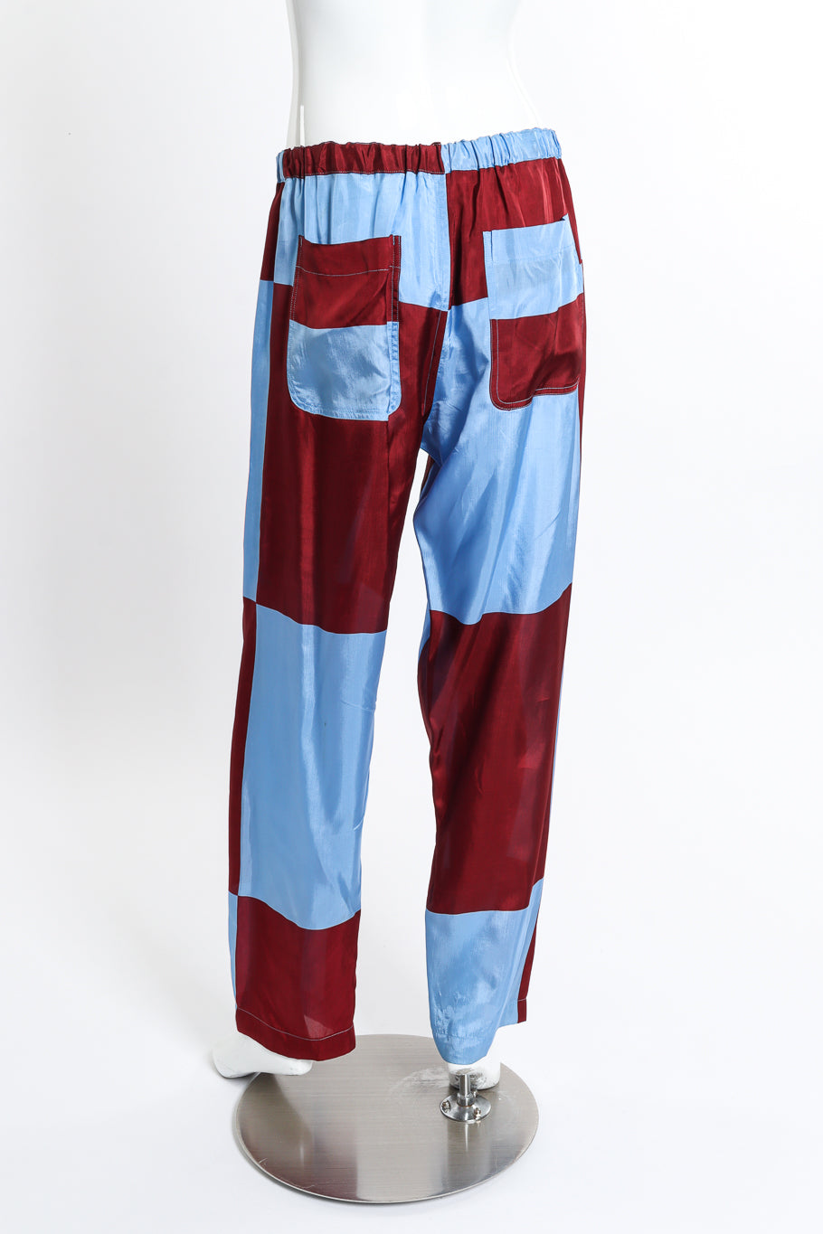 Comme des Garcons Colorblock Checker Pants back on mannequin @recess la