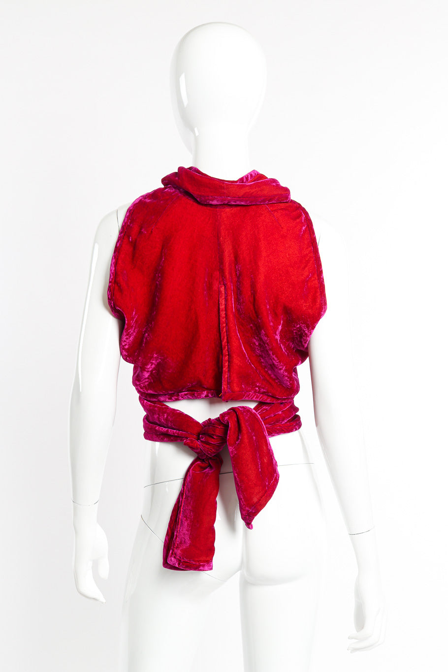 Comme des Garcons Velvet Wrap Top back on mannequin @recessla