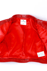 Courregès Berry Red Patent Leather Moto Jacket lining @RECESS LA