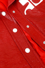 Courregès Berry Red Patent Leather Moto Jacket open @RECESS LA