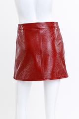 Courregès Oxblood Patent Leather Moto Mini Skirt back @RECESS LA