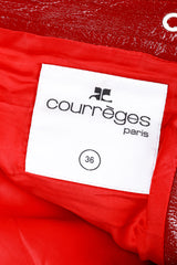 Courregès Oxblood Patent Leather Moto Mini Skirt label @RECESS LA