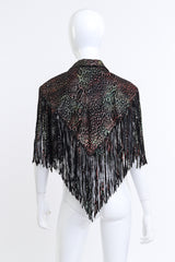 Vega's Leather Metallic Leather Fringed Capelet on mannequin @RECESS LA