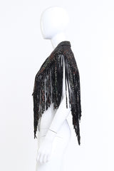 Vega's Leather Metallic Leather Fringed Capelet on mannequin @RECESS LA