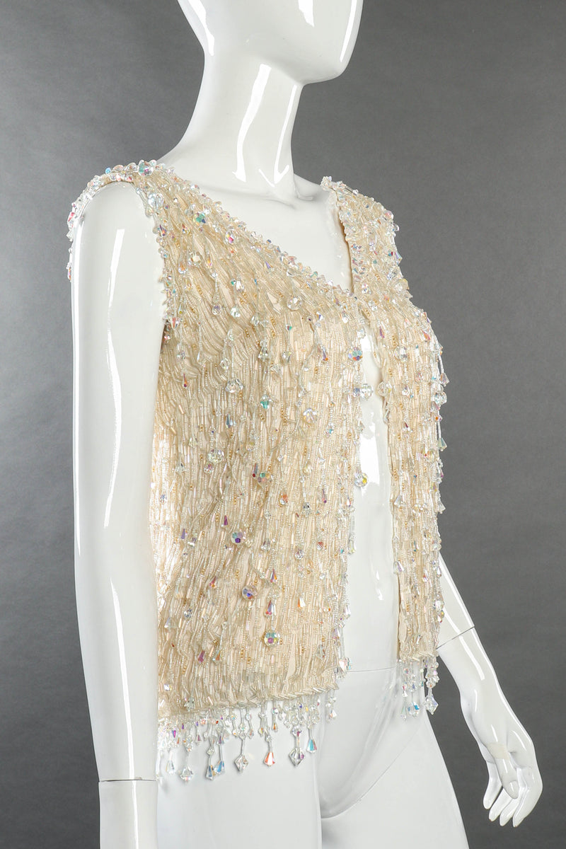 Vintage Beaded Vest 3/4 front on mannequin @recessla