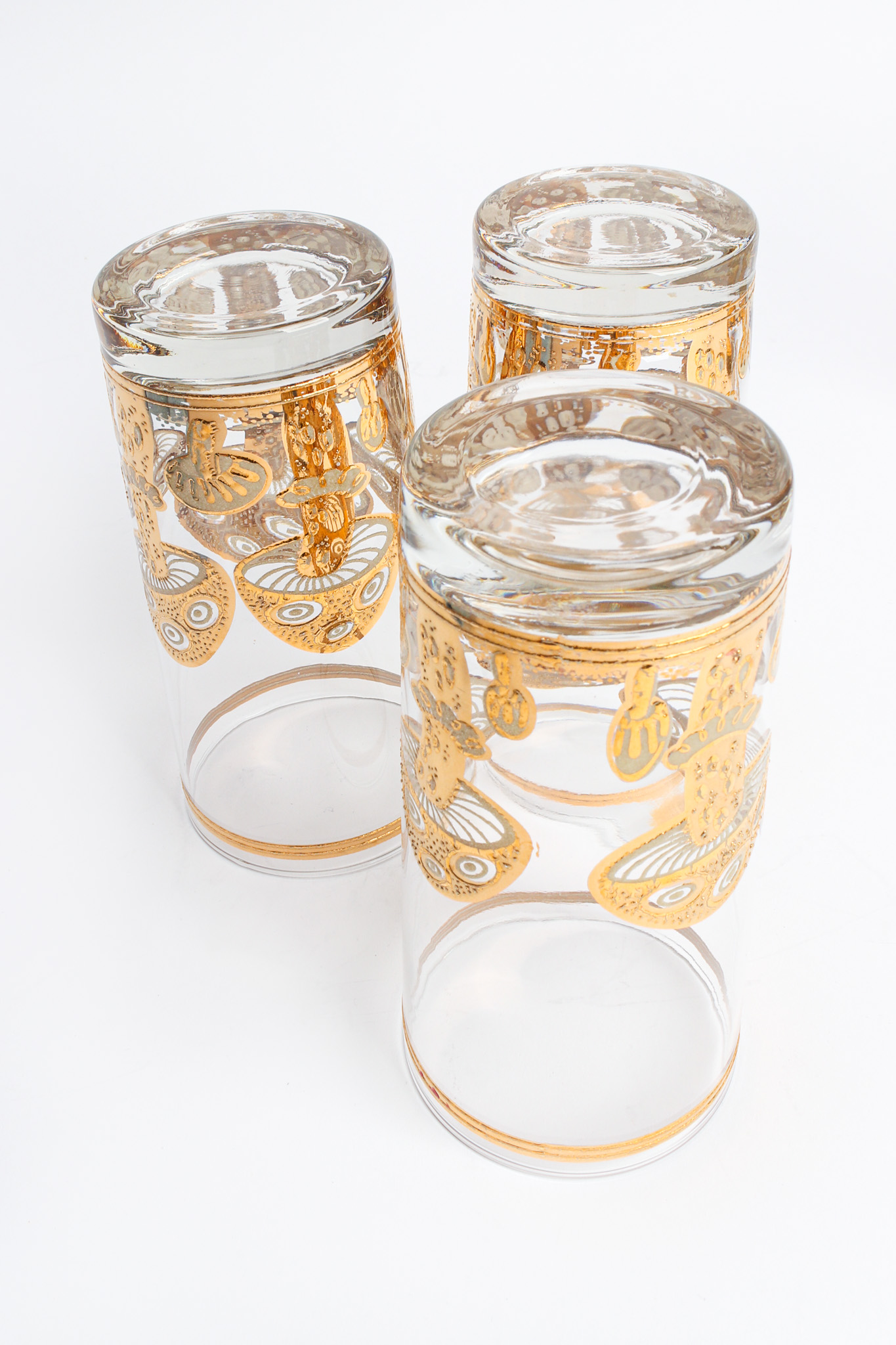 Gilded Mushroom Highball Glasses by Culver three bottoms @recessla