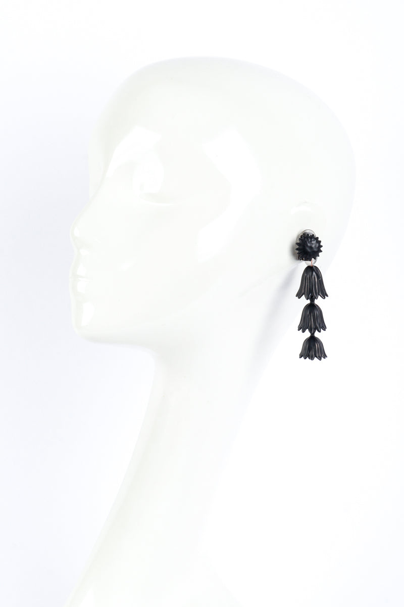 Vintage Oscar de la Renta Mourning Bellflower Drop Earrings worn @RECESS LA