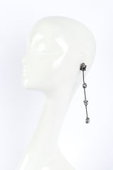 Vintage Oscar de la Renta Smoky Shoulder Duster Bar Link Earrings worn @RECESS LA