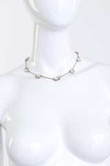 Vintage Oscar de la Renta Crystal Bar Link Collar Necklace worn @RECESS LA