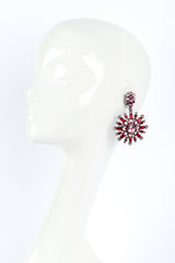 Vintage Oscar de la Renta Floral Starburst Drop Earrings worn @RECESS LA