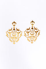 Vintage Oscar de la Renta Fleur De Lis Scroll Drop Earrings @RECESS LA