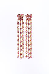 Vintage Oscar de la Renta Rhinestone Cluster Fringe Earrings front @recess la