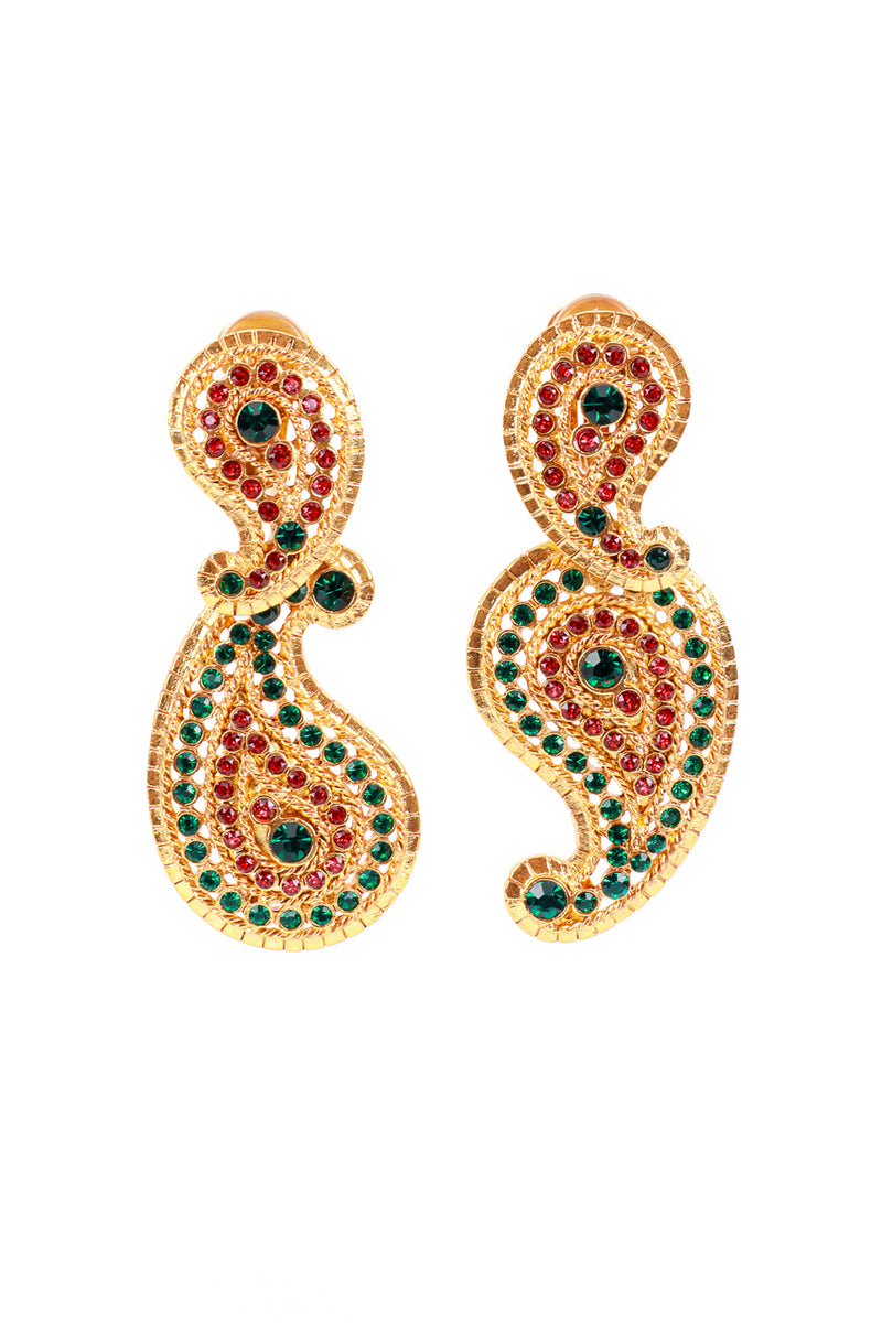 Vintage Oscar de la Renta Bejewelled Boteh Drop Earrings @RECESS LA