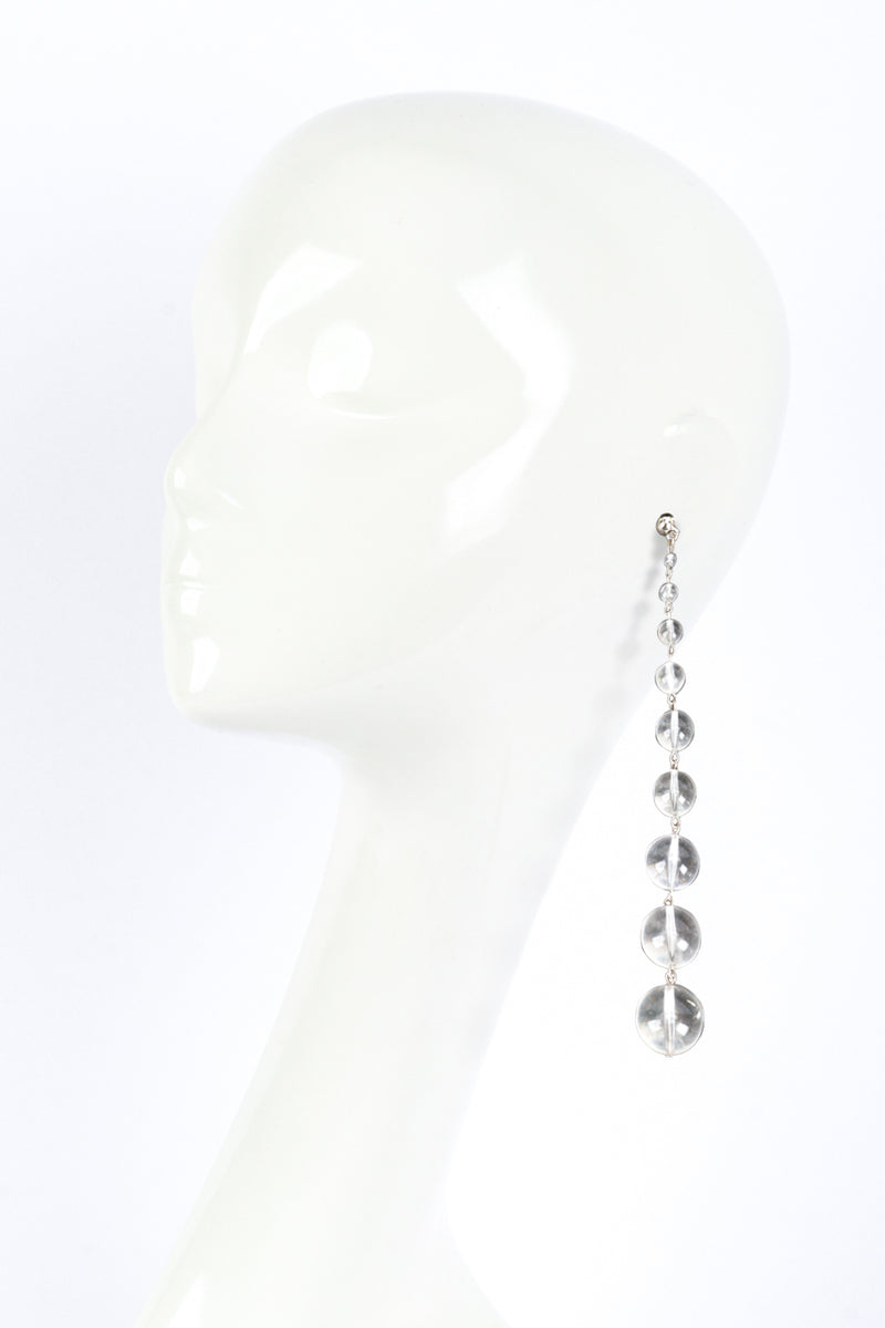 Vintage Oscar de la Renta Pools of Light Shoulder Duster Earrings on mannequin @recess la