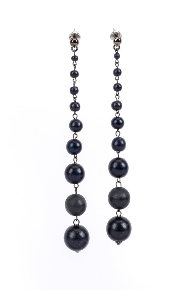 Vintage Oscar de le Renta Matte Mod Bead Drop Shoulder Duster Earrings @RECESS LA