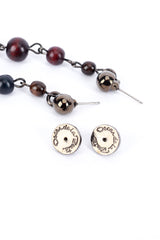 Vintage Oscar de la Renta Matte Mod Berry Bead Drop Shoulder Duster Earrings mark @RECESS LA