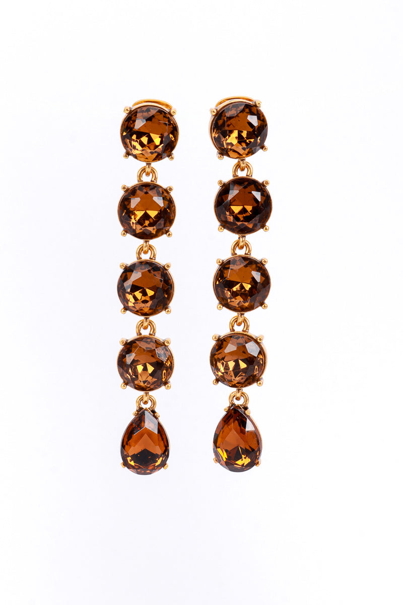 Vintage Oscar de la Renta Amber Crystal Drop Earrings @RECESS LA