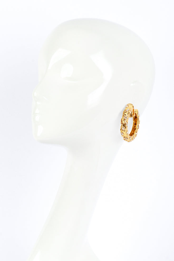 Vintage Oscar de la Renta Jeweled Hoop Earrings on mannequin @RECESS LA