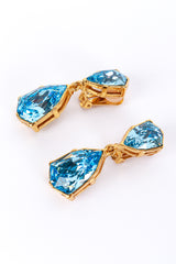 Vintage Oscar de la Renta Aquamarine Gem Drop Earrings detail @RECESS LA