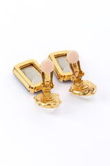 Vintage Oscar de la Renta Pearl & Crystal Drop Earrings clips @RECESS LA