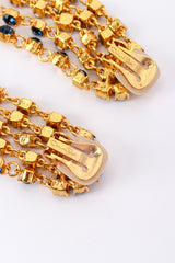 Vintage Oscar de la Renta Deco Fan Rhinestone Fringe Earrings make @RECESS LA