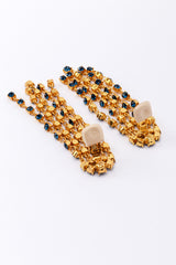 Vintage Oscar de la Renta Deco Fan Rhinestone Fringe Earrings clip @RECESS LA