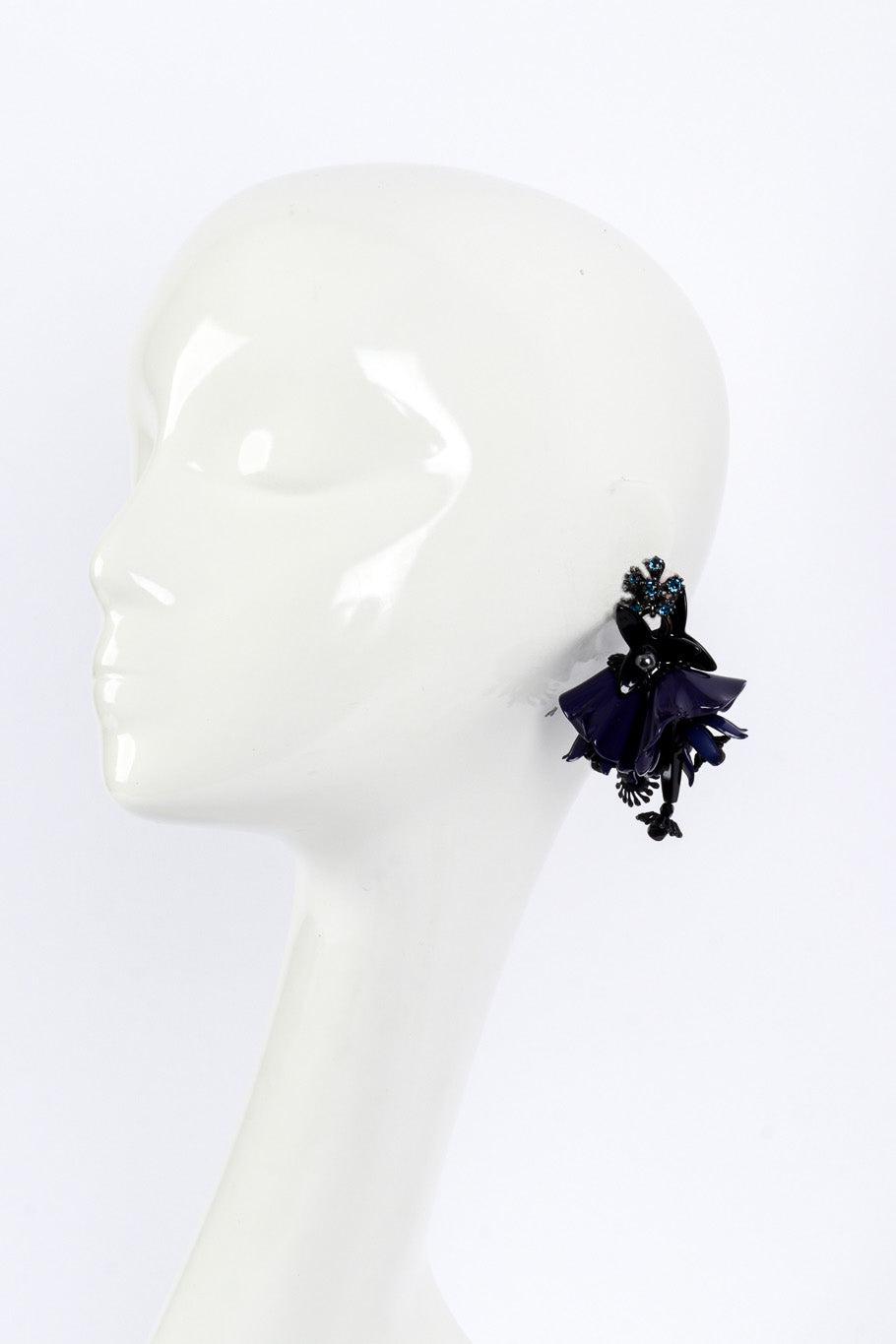 Vintage Oscar de la Renta Hibiscus Cluster Earrings worn @RECESS LA