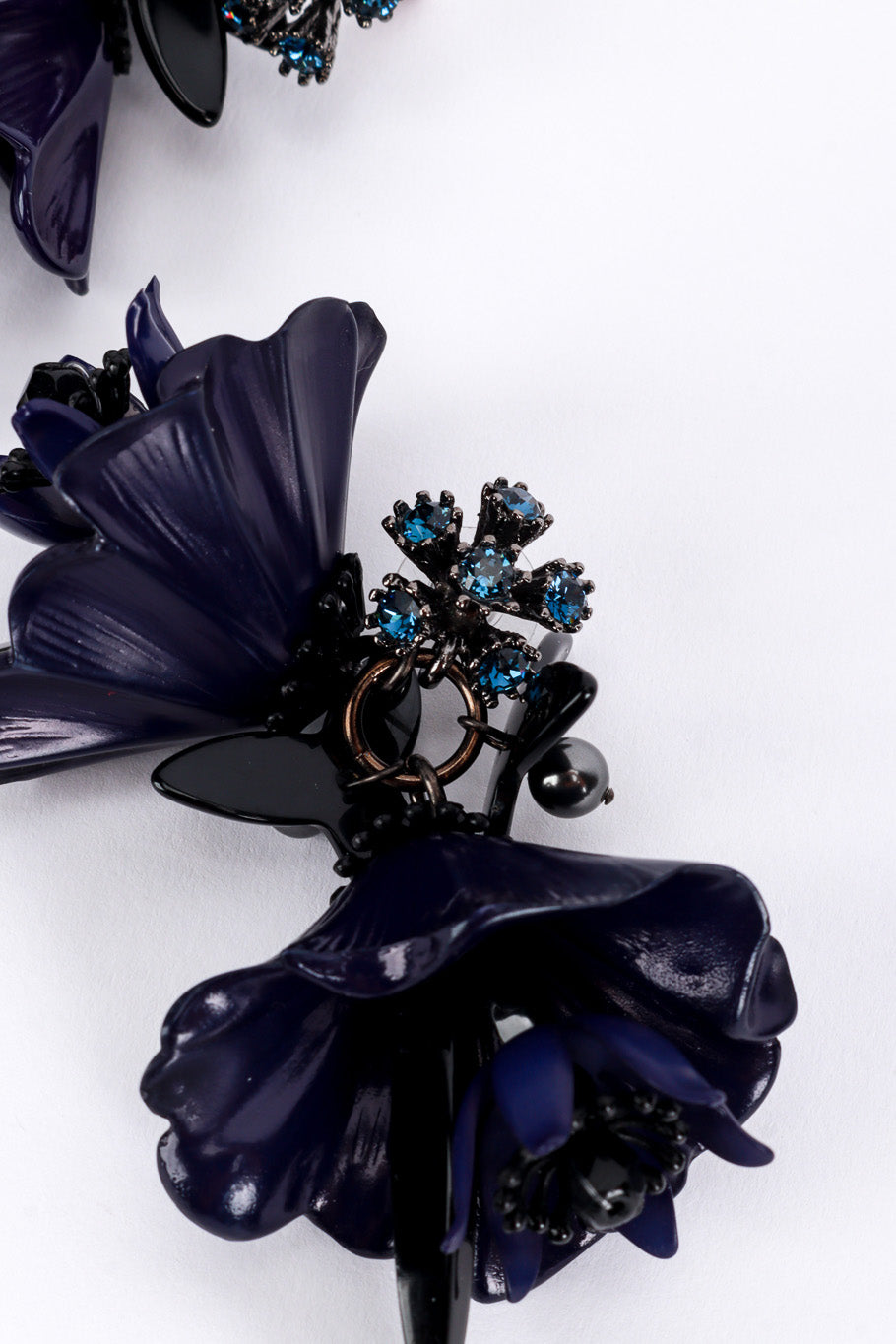 Vintage Oscar de la Renta Hibiscus Cluster Earrings detail @RECESS LA