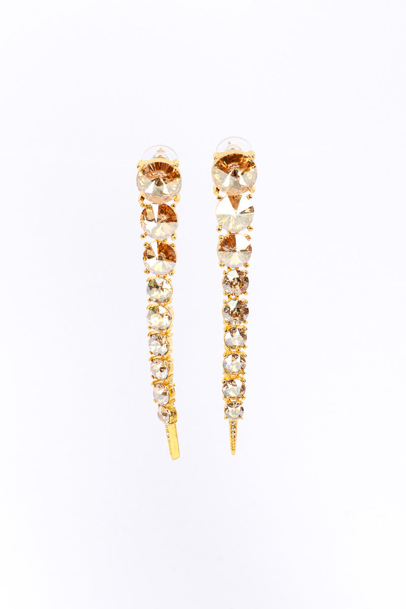 Vintage Oscar de la Renta Peach Crystal Spike Drop Earrings  @RECESS LA