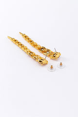 Vintage Oscar de la Renta Peach Crystal Spike Drop Earrings backs @RECESS LA