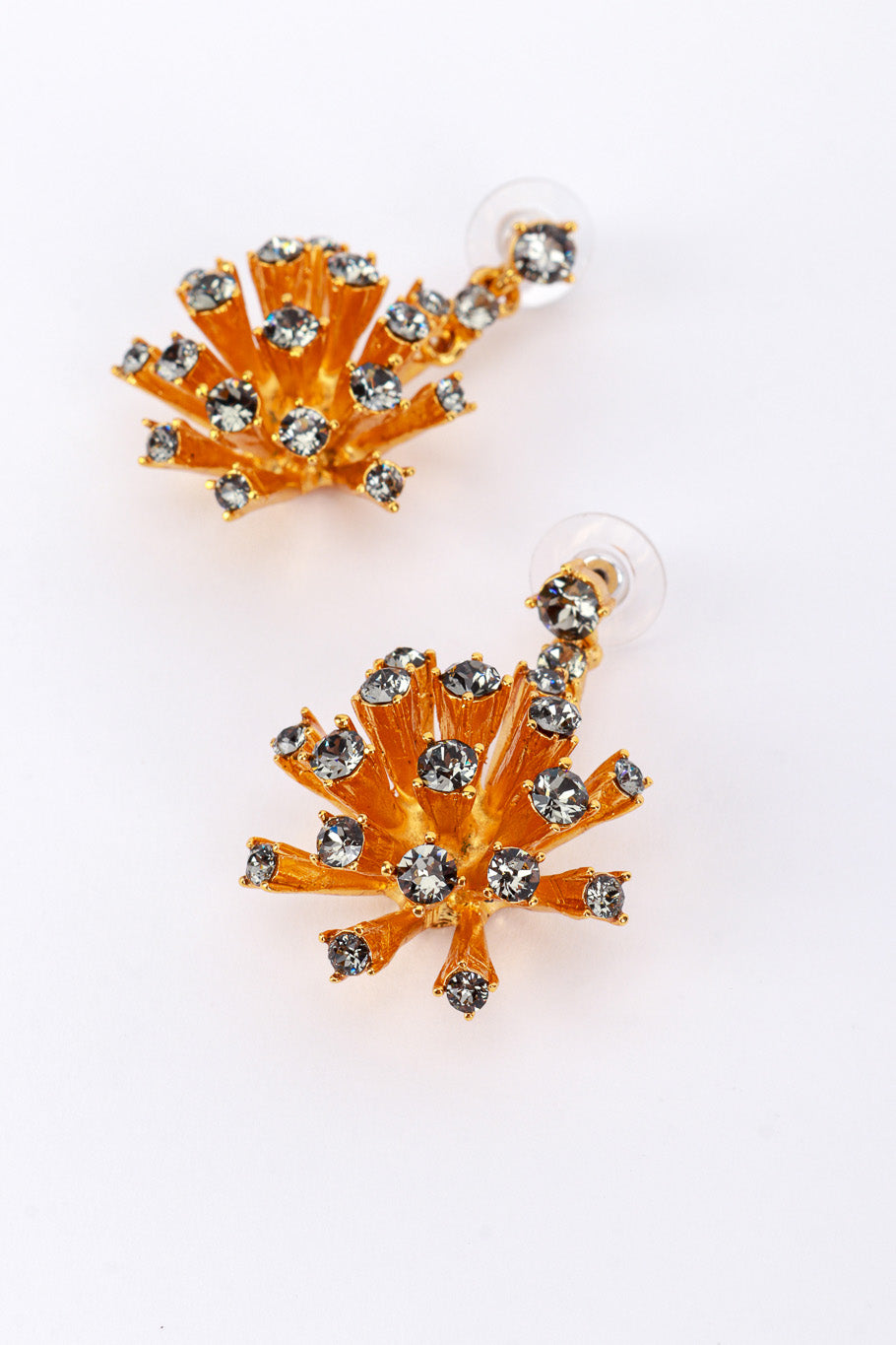 Vintage Oscar de la Renta Sputnik Sunburst Drop Earrings flat @RECESS LA