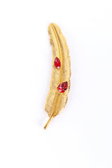 Vintage Oscar de la Renta Crystal Feather Brooch front @recess la