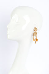 Vintage Oscar de la Renta Roman Coin Dangle Earrings on mannequin @recess la