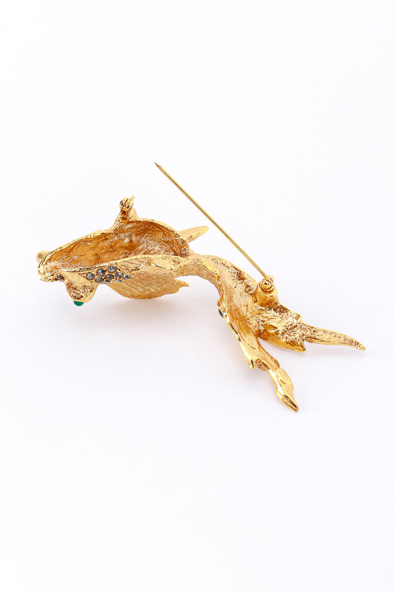 Vintage Oscar de la Renta Koi Fish Brooch pin open @recess la