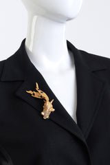 Vintage Oscar de la Renta Koi Fish Brooch on mannequin @recess la