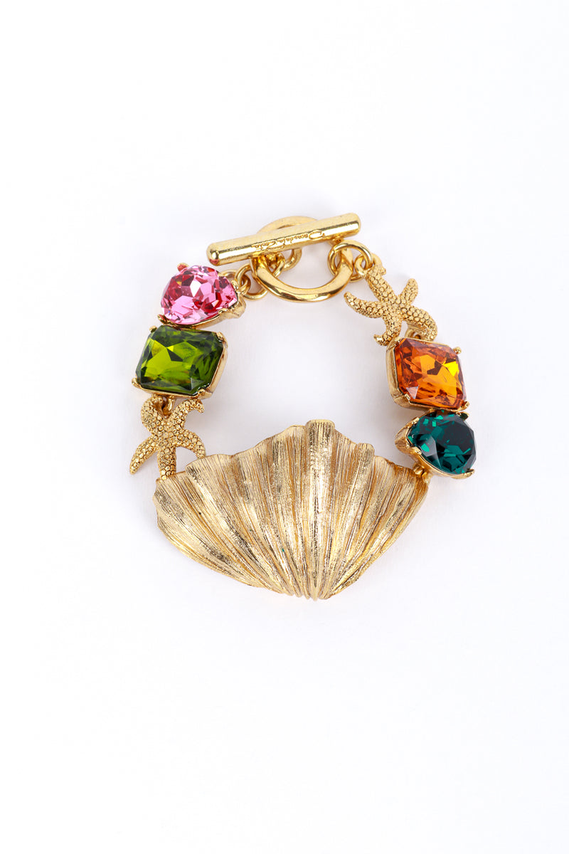 Oscar de la Renta Jeweled Seashell Bracelet front @recess la