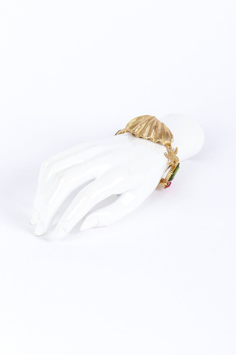 Oscar de la Renta Jeweled Seashell Bracelet on mannequin hand @recess la