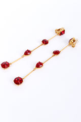 Vintage Oscar de la Renta Ruby Shoulder Duster Bar Link Earrings flat @RECESS LA