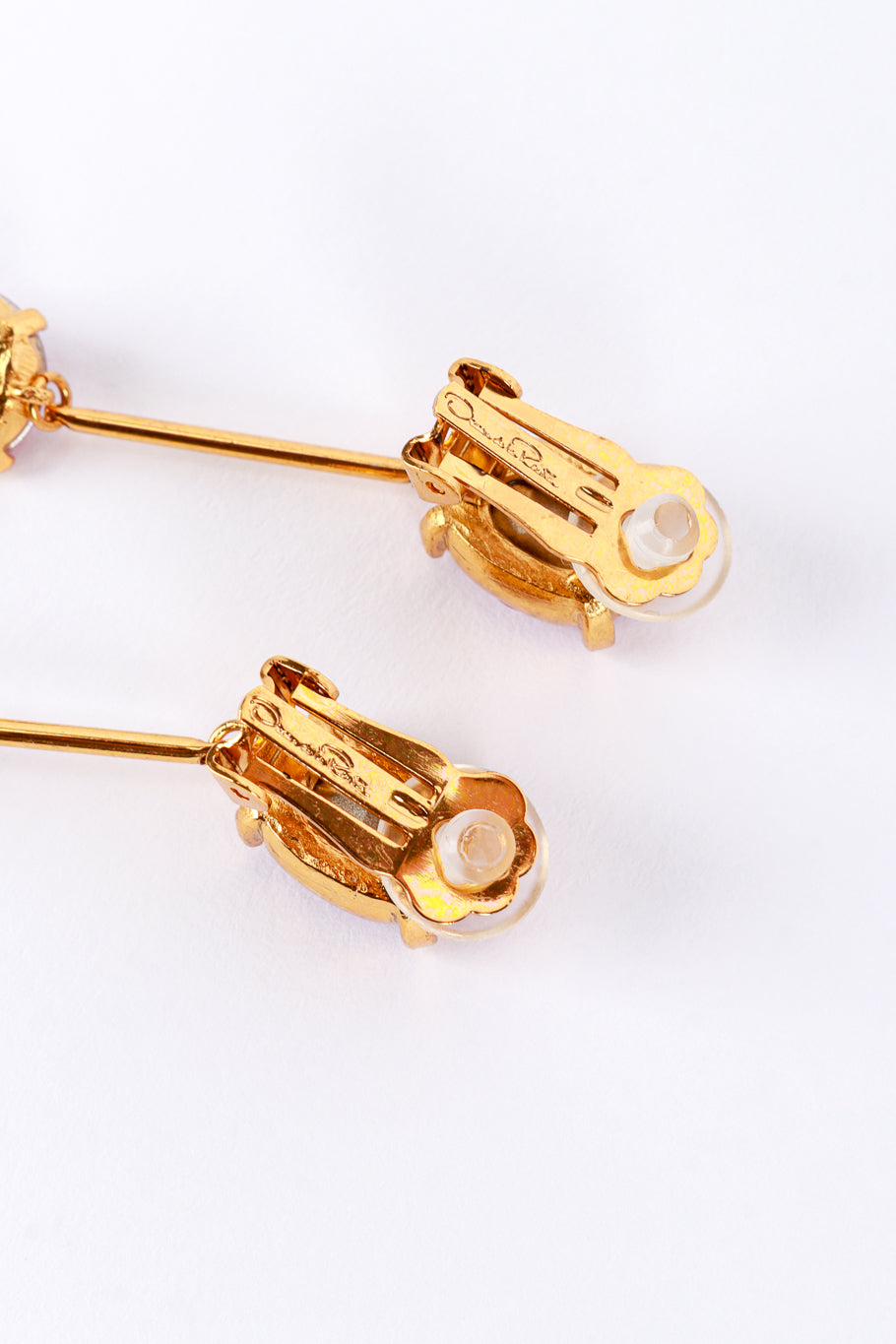 Vintage Oscar de la Renta Ruby Shoulder Duster Bar Link Earrings make @RECESS LA