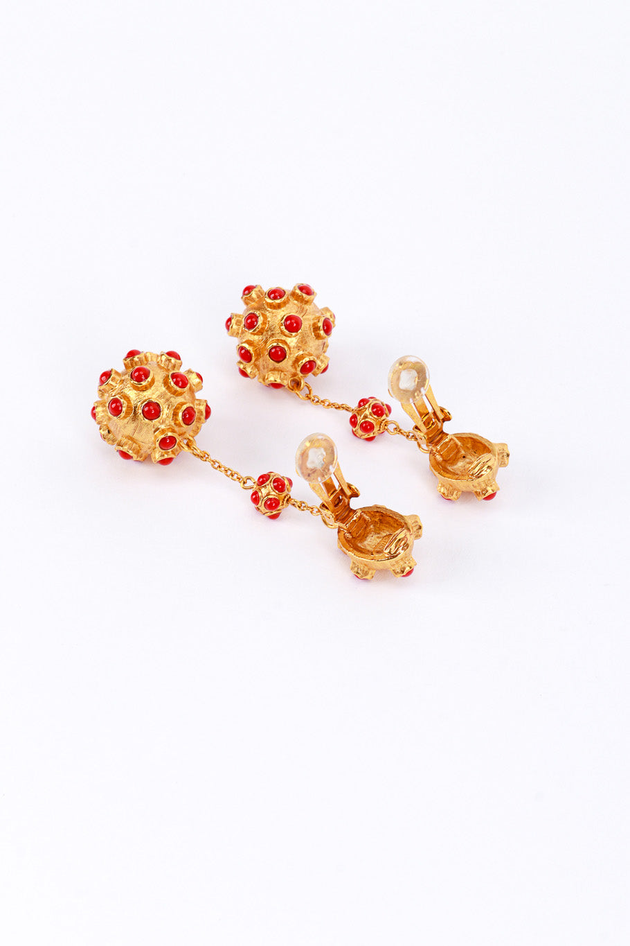 Vintage Oscar de la Renta Atomic Ball Drop Earrings clips @RECESS LA