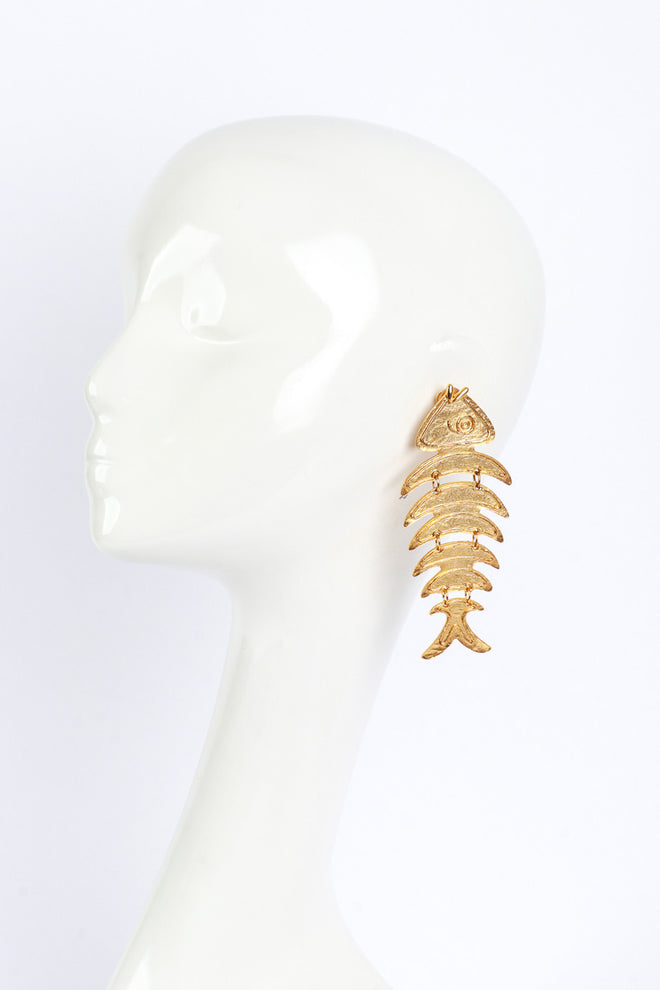 Vintage Oscar de la Renta Ichthyic Link Dangle Earrings  worn @RECESS LA
