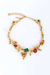 Vintage Oscar de la Renta Jeweled Bough Collar Necklace front @recess la