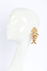 Vintage Oscar de la Renta Ichthyic Link Drop Earrings  on mannequin @RECESS LA