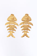 Vintage Oscar de la Renta Ichthyic Link Drop Earrings  front @RECESS LA