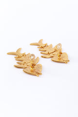 Vintage Oscar de la Renta Ichthyic Link Drop Earrings clips open @RECESS LA