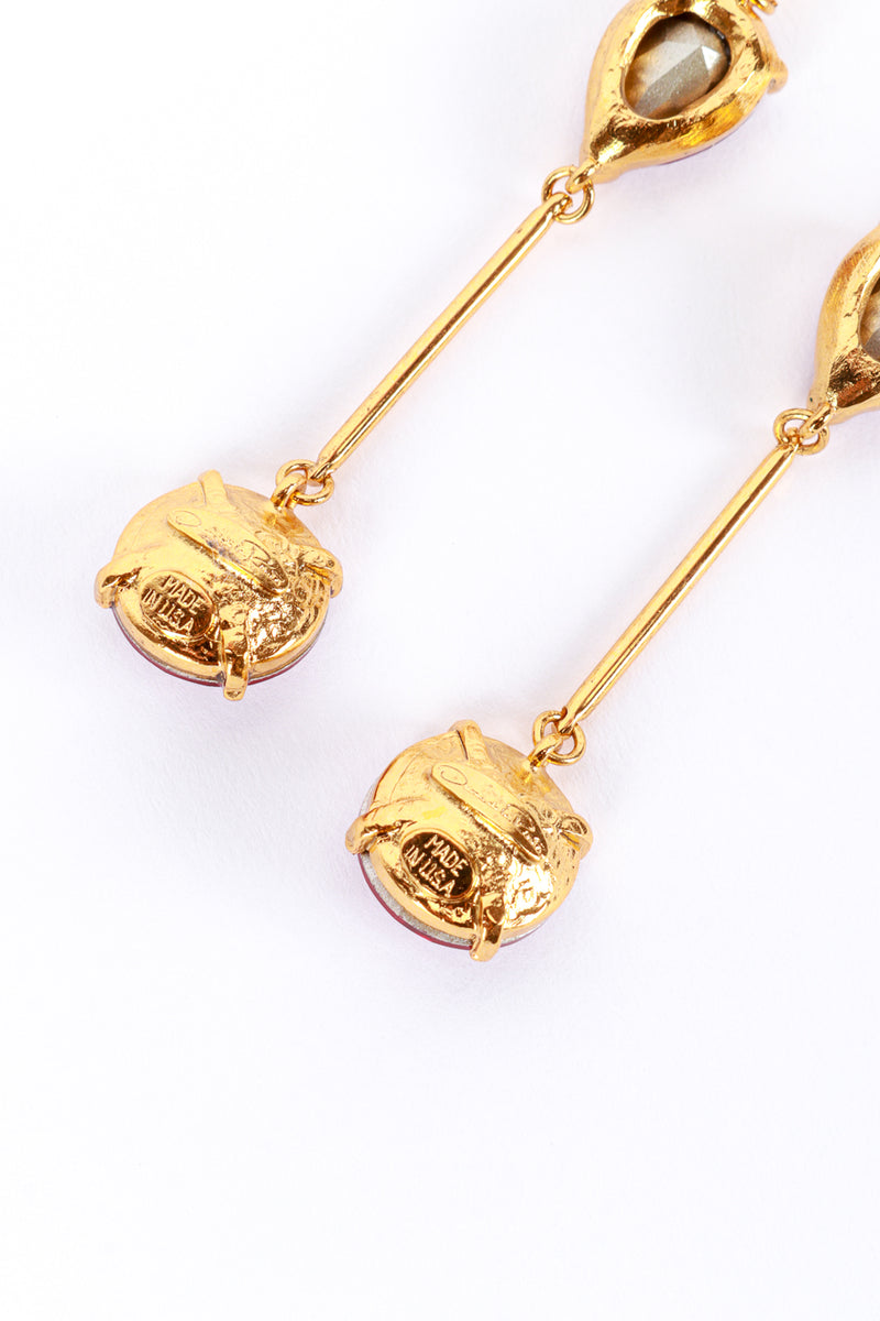 Vintage Oscar de la Renta Ruby Bar Link Drop Earrings make @RECESS LA