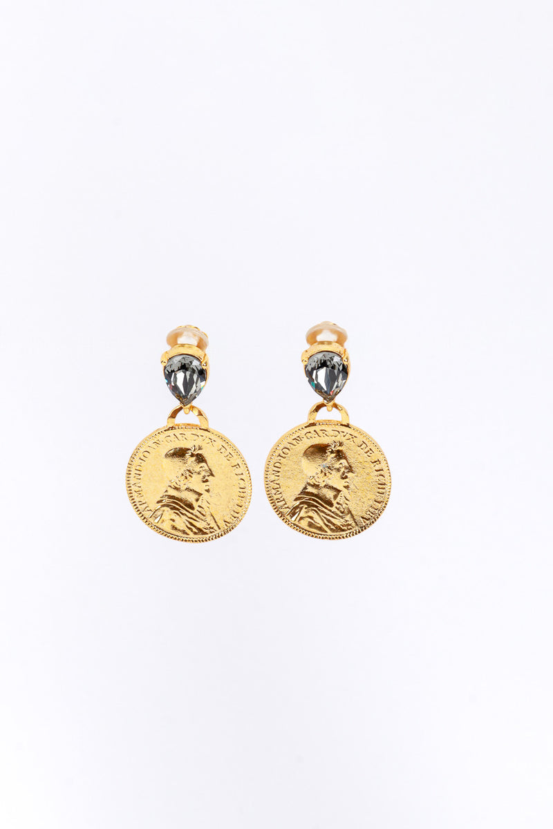 Vintage Oscar de la Renta Cardinal Richelieu Coin Drop Earring @RECESS LA