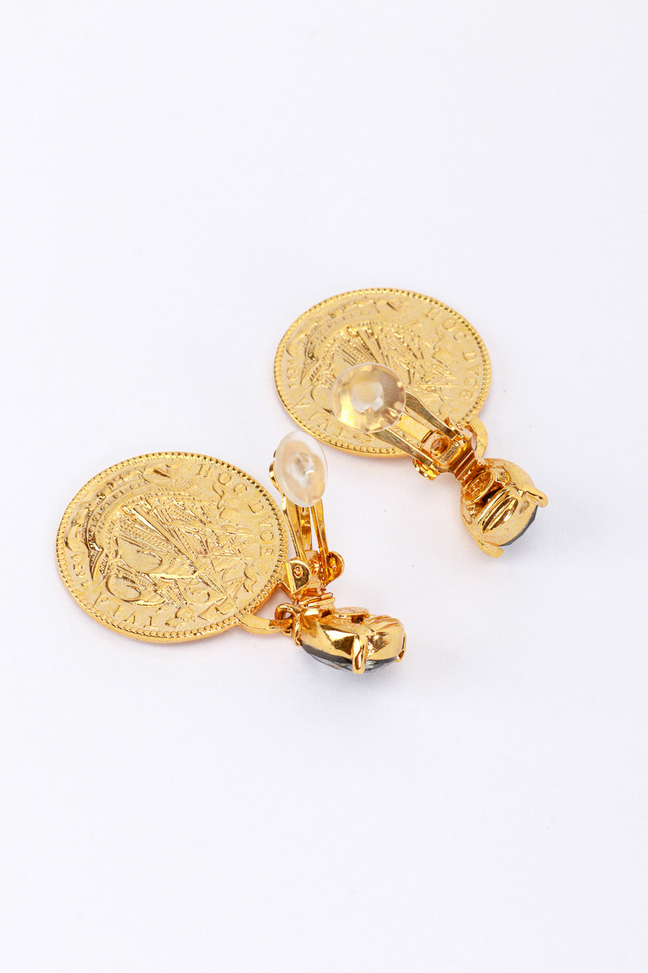 Vintage Oscar de la Renta Cardinal Richelieu Coin Drop Earring clips @RECESS LA