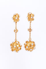 Vintage Oscar de la Renta Atomic Pearl Ball Drop Earrings front @RECESS LA