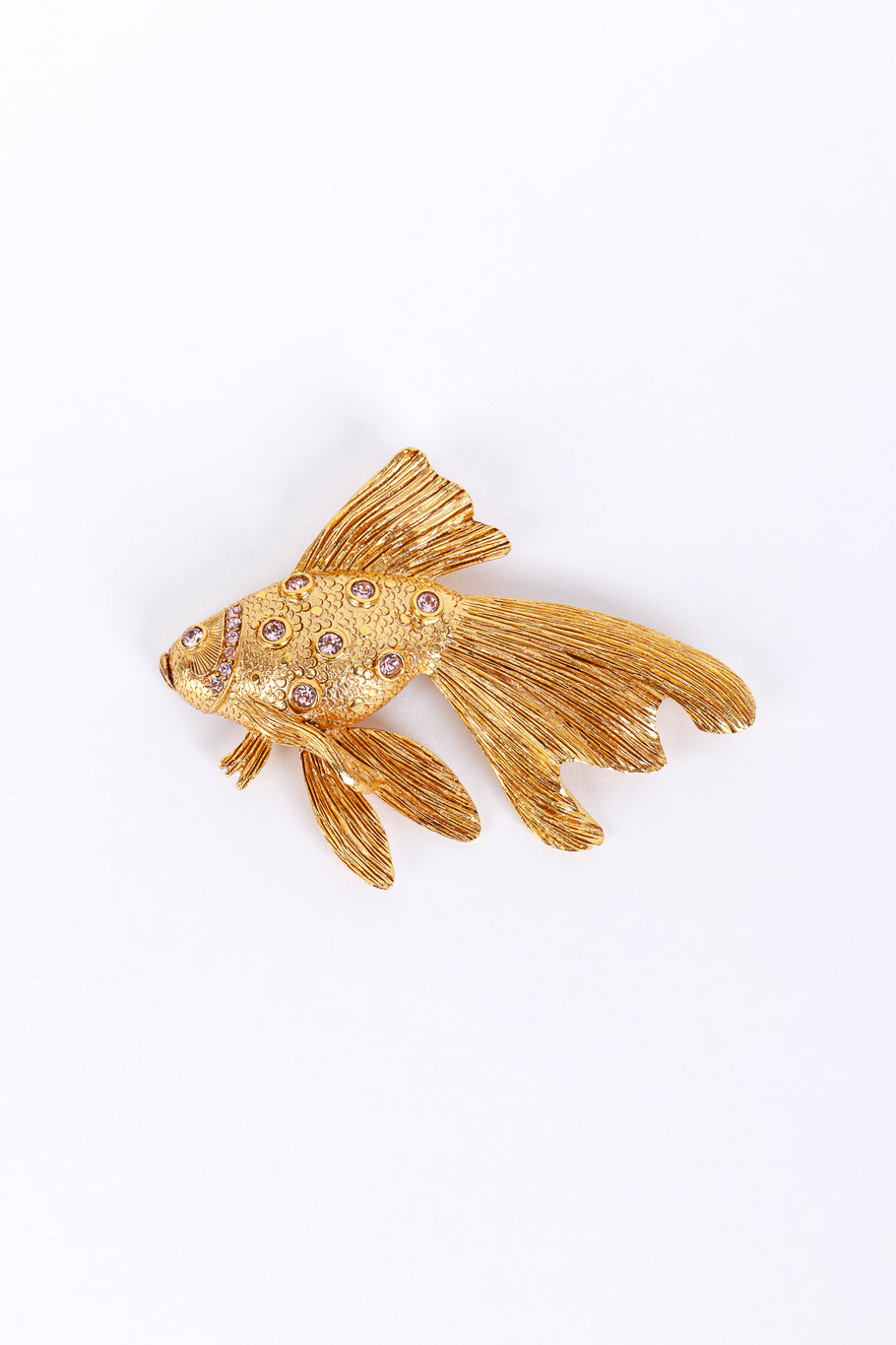 Vintage Oscar de la Renta Fantail Goldfish Brooch front @recess la